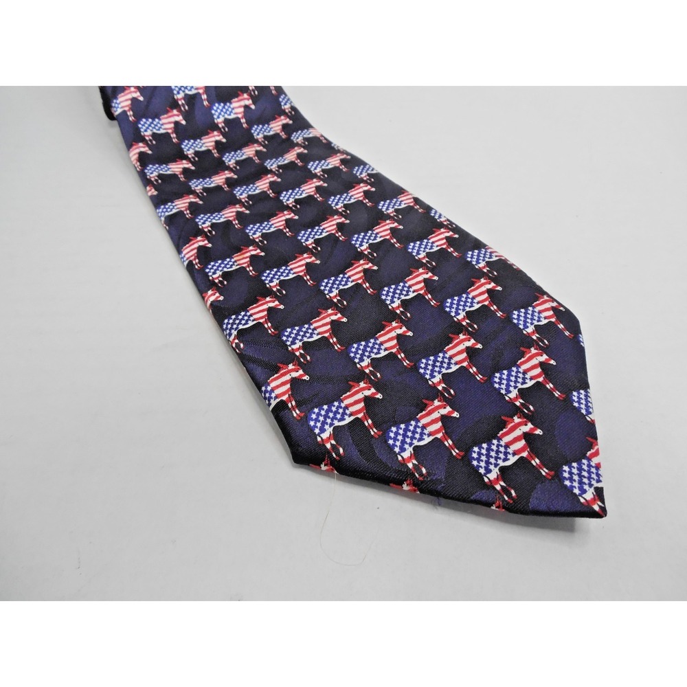 Vintage Steven Harris Tie Democratic Party American Flag Donkey / 58" x 3.50"